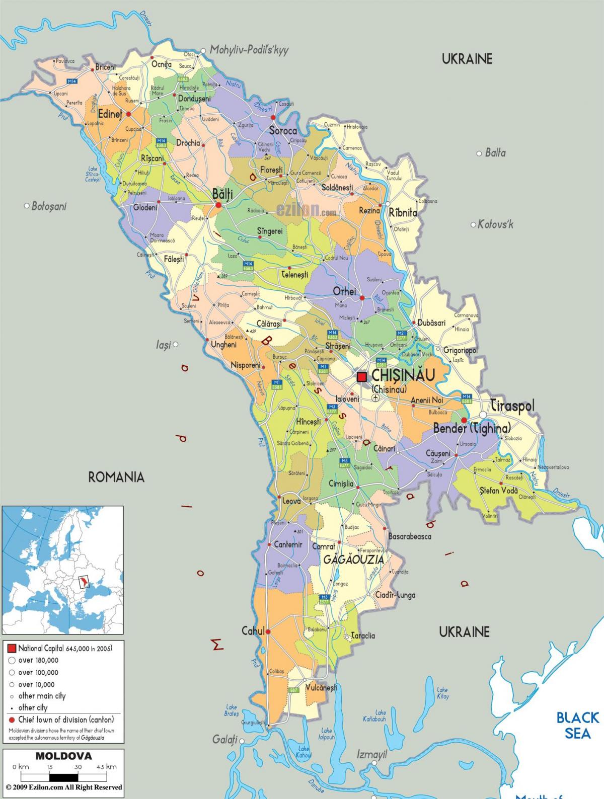 beltsy Moldova map