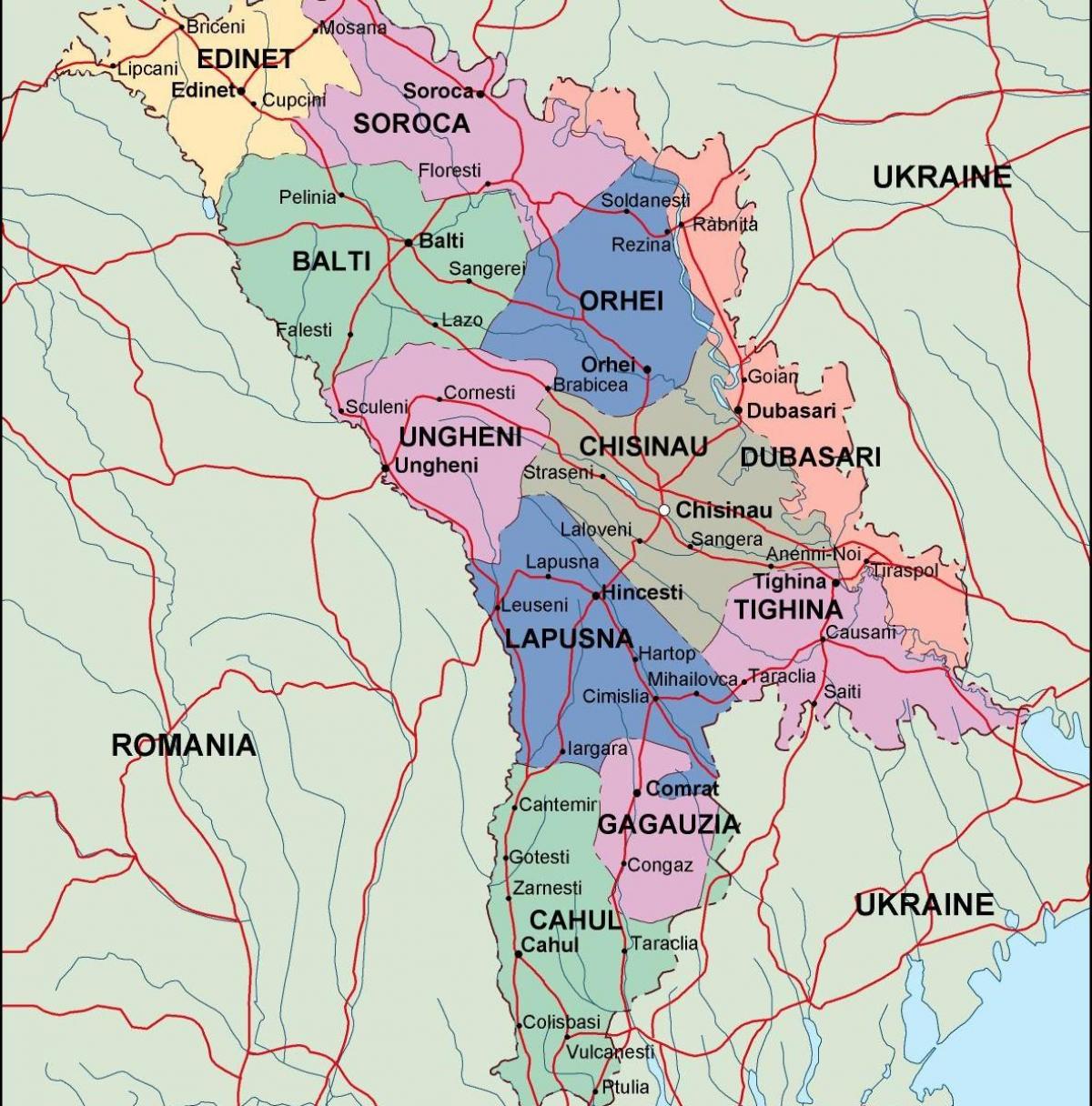 Map of Moldova political